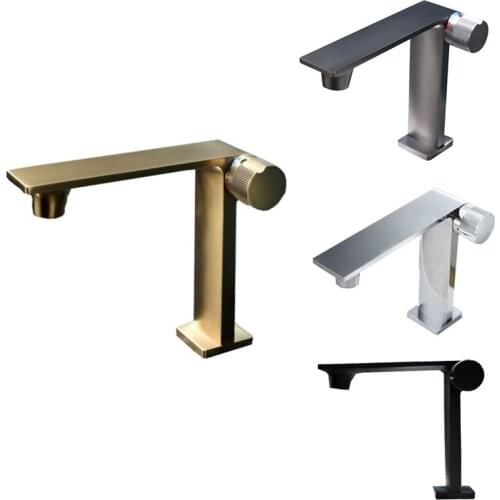 Faucet Bathroom Sink Faucets Hot Cold Water Mixer Crane Deck Mounted Single Hole Bath Tap Copper Wash Basin Faucet