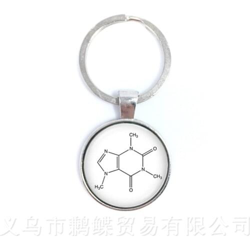 Theobromine Biology Chemistry Element Chemical Formula Keychains Biochemistry Chocolate Molecule Image Pendant Creative Gift