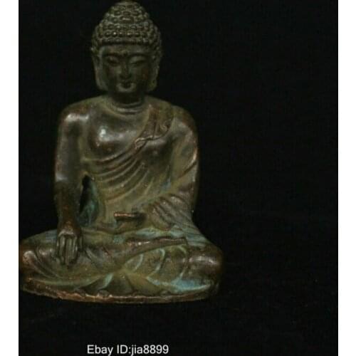Tibet Buddhism Temple Bronze Copper Seat Shakyamuni Amitabha Buddha Statue 09