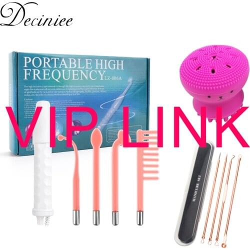 VIP link only for BR High Frequency Facial Beauty Device With Small Octopus Silicone Facial Brush 4pcs Acne Removal Needle