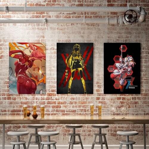 WTQ Anime Posters Darling In The Franxx 002 Canvas Painting Wall Decor Retro Poster Wall Art Picture Room Decor Home Decor