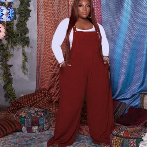 XL-5XL Large Plus Size Women Clothing Two Piece Set long sleeve top and Wide leg suspenders pants sets Wholesale dropshopping