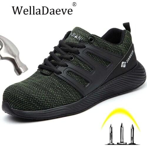 Men Women Safety Shoes Steel Toe Construction Protective Footwear Light Sneaker Puncture-Proof Wear-resistant Work Shoes For Men