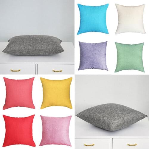 1PC Linen Pillowcase Hemp Plain Cushion Cover For Car Sofa Bed Home Decorative Throw Pillow Case Fashion Pillow Cover 40x40cm