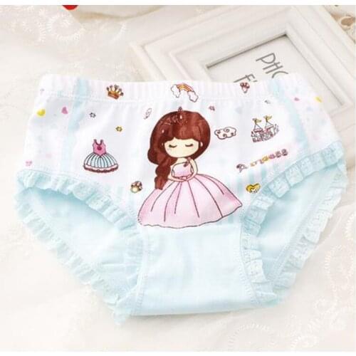 10pc/lot Cute Kids Underwear Girls Panties Briefs Cartoon Princess Triangle Childrens Underwear Cotton Underwear