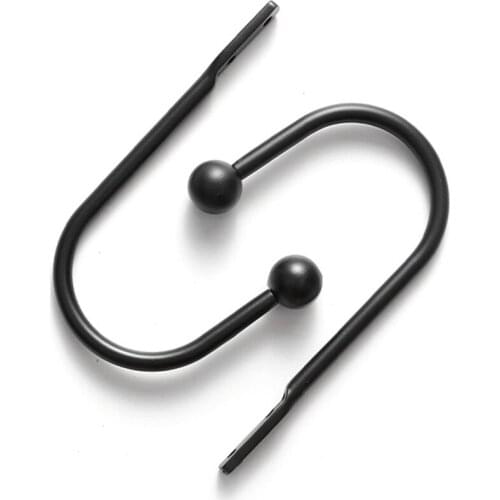 2pcs Coat Hanger Hook Curtain Holdback Metal Buckle Easy To Install Stainless Steel U Type Black New With Screws Shape