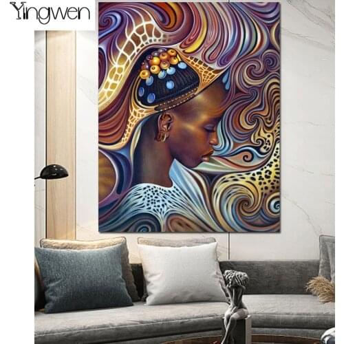 5D DIY Diamond Painting African Woman Portrait DIY Full Diamond Embroidery Abstract Art Picture Mosaic Rhinestone NEW Home Decor