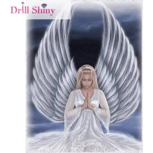 Drill Shiny 5D Diy Diamond Painting Angel Full Drill Mosaic Square Resin Pasted Embroidery Cross Stitch Kits Home Decor Crafts