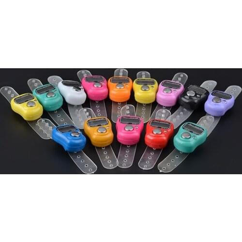 DHL Free Shipping 1000pcs Mini Hand Hold Band Tally Counter LCD Digital Screen Finger Ring Electronic Head Count Tasbeeh Tasbih