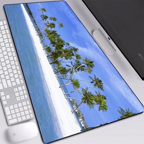 Big Mouse Pad Beautiful Scenery Ocean Beach Water HD Wallpaper Natural Rubber Play Mat XXL Game Gamer Computer Mouse Pad