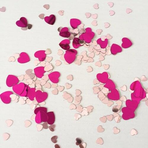 Hen night party bridal shower reception table decoration hot pink fuchsia heart confetti Pvc foil