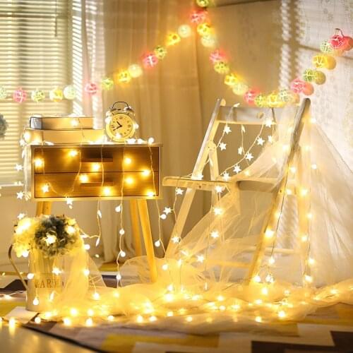 1.5m-5m LED Decorative Star String Lights Garland Wedding Birthday holiday Outdoor Indoor Starry LED String Lights Banner