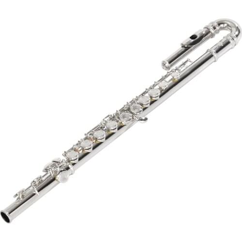 16 holes C key children elbow curve flute double mouthpiece copper nickel plated playing flute 1set