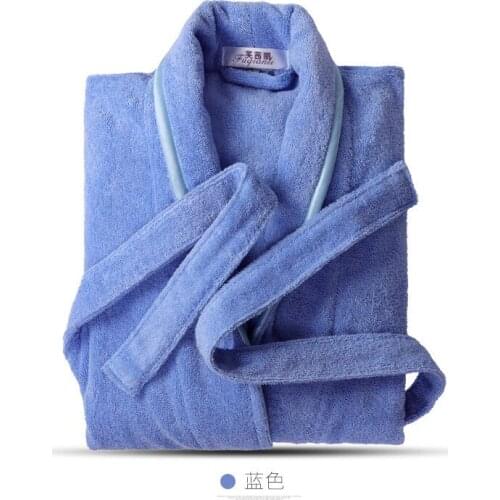 Spring Solid Hotel Cotton Toweling Terry Robe Lovers Men Women Bathrobe Soft Sleeprobe Female Casual Homewear