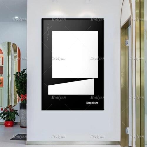 Brutalism Exhibition Poster Whitney Museum NYC Modern Abstract Print Art Minimalist Canvas Graphic Design Home Decor Wall Art