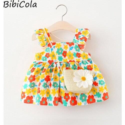 2021 summer new girl childrens clothing suit round polka dot bunny girl trendy fashion sleeveless dress