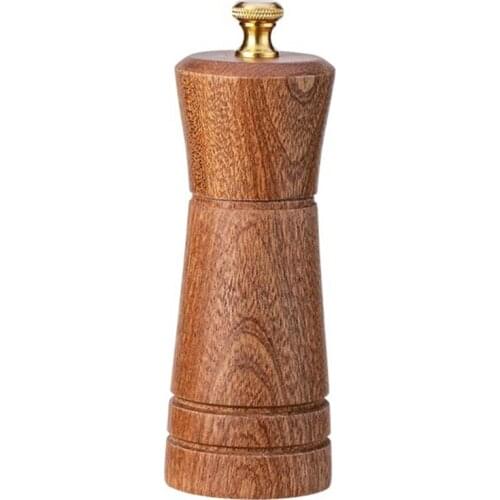 2Pcs Wood Salt and Pepper Grinder BBQ Pepper Shaker Mill with Ceramic Core