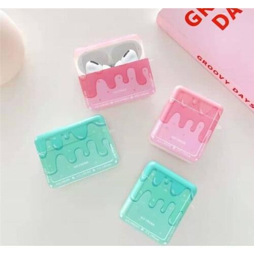 Cute ice cream Wireless Bluetooth Headset soft cover For Airpods 12 for Airpod Pro 3 case summer Earphone Protective