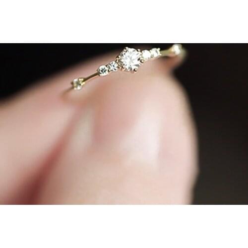 Fashion Women Ring Finger Jewelry Rose Gold/Gold/Silver Color Rhinestone Crystal Rings 4/5/6/7/8/9/10/11 Size Gift