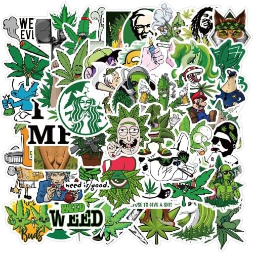 10/30/50pcs Spoof Sticker Leaf Smoking Pack Gifts Toys Anime Stickers For Kids Children Guitar Skateboard Motorcycle Stickers La