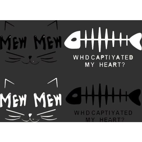 Cat Face Fish Bone Patches Iron On A-level Patches Heat Transfer Pyrography Stickers For DIY T-Shirt Clothing Decor Printing