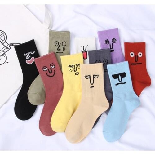 Woman Girl Hip Hop Socks Couple Student Street Cartoon Punk Style Cotton Crew Skateboard Sock