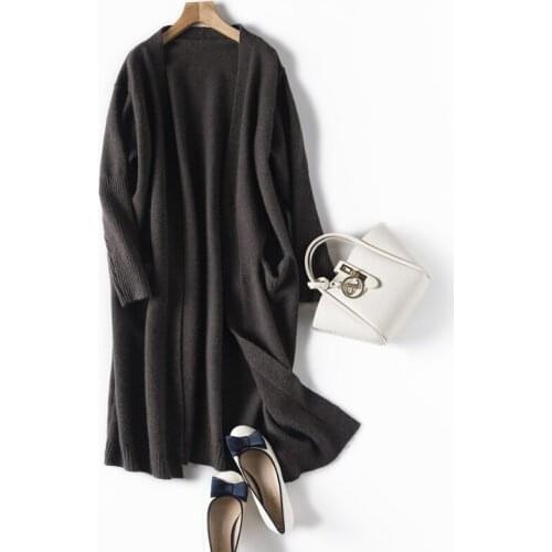 Autumn Spring Long Cardigans for Women 2021 Solid Knitted Open Stitch Female Sweaters Korean Style Knitted Casual Outwear Ladies