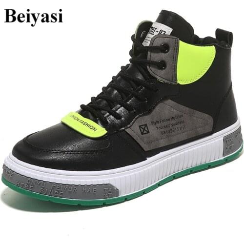 Autumn Men Casual Sneakers Black High Top New Arrivals Sneakers For Men Comfortable Shoes Height Increasing Zapatillas Fasion
