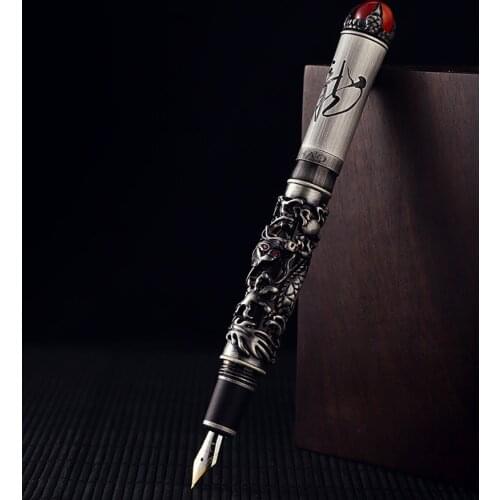 New Design Jinhao Ancient Dragon King Fountain Pen Metal Embossing Hi-tech Fit Office & Home & School Writing