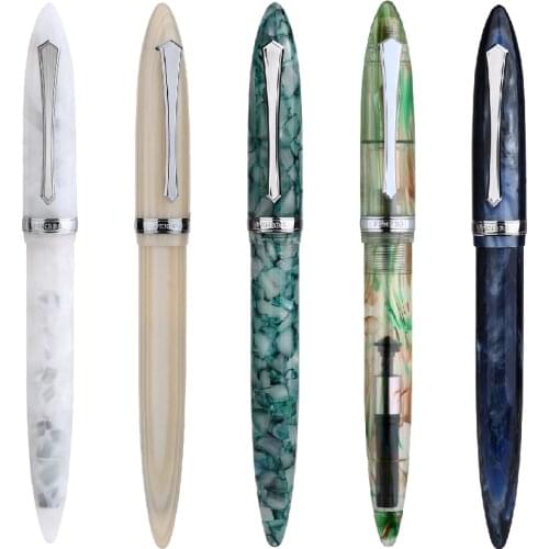 Moonman PENBBS 480 Acrylic Fountain Pen Iridium Fine Nib 0.5mm Silver Clip with Gift Box Writing Ink Pen for Office Business