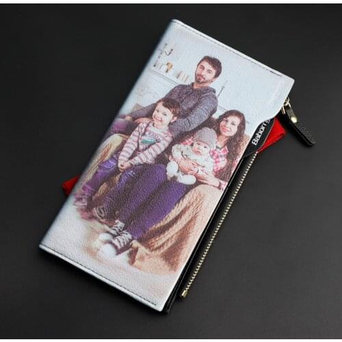 Personalized Colour Photo wallet Free Engraving PU Leather Male Wallets Customized For you Picture Purse Men Long Wallets