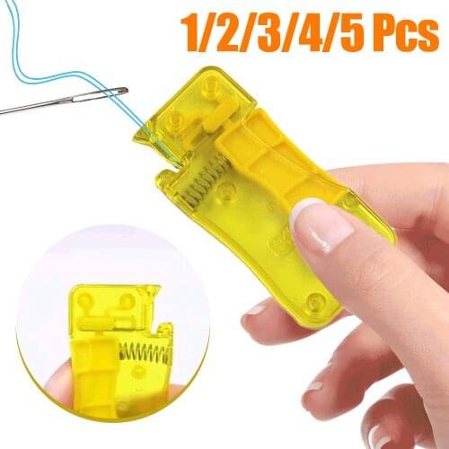 Portable Automatic Needle Threader Easy Auto Needle Threader for Elderly Yellow Large Sewing Device Accessories Household DIY