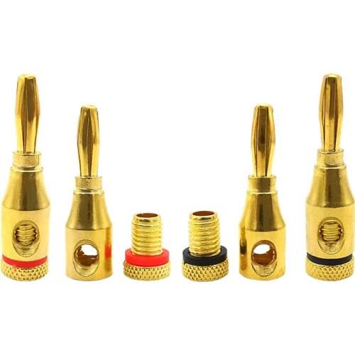 20Pair 4mm Banana Plugs Connector Gold plated red & black 4mm Terminal Cable Wire adapter Musical Audio amplifier Speaker