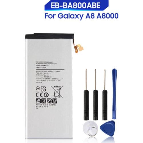 Original Replacement Samsung Battery For Galaxy A8 A8000 A800YZ A800F A800S Genuine Phone Battery EB-BA800ABE 3050mAh