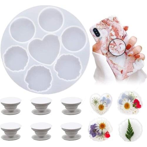 SNASAN Small Coaster Heart Round Resin Silicone Mold DIY Casting Mould Tool Crystal UV Epoxy Resin Molds Decorative Crafts