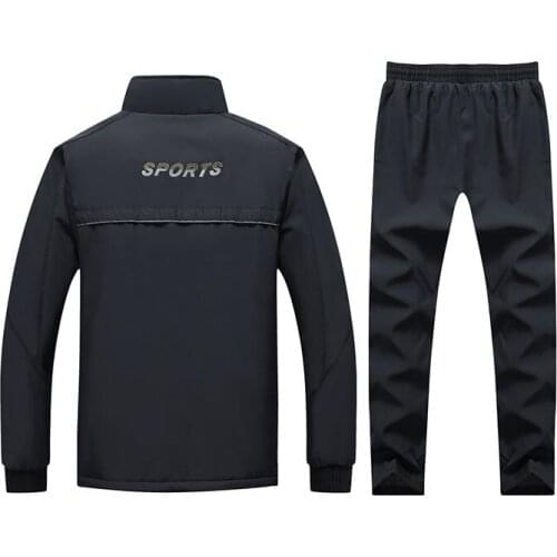 Sportswear Mens Sets 5XL Outerwear Warm Running Mens Wear Autumn Streetwear Two-piece Suite Casual Couple Coat Leisure