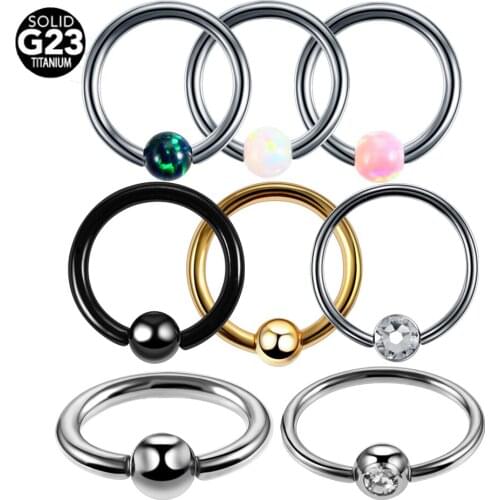 10pcs/lot Titanium Nose Rings Helix piercings Conch Daith Piercing Earring Tragus CBR Eyebrow Ring Nipple Piercings Body Jewelry
