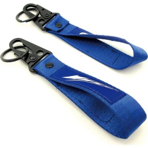 Universal New 3D Motorcycle Embroidery Strap Key Ring Keychain Accessories For Yamaha YZF R1 YZF-R1 R6 YZF-R6 R6S Keyring Blue