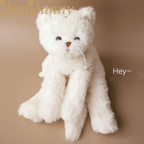 Cozy Animated Cat Plush Toys Sweet Floppy Kitten Doll Handmade Pillow Toys Super Soft Kitty Stuffed Animal Doll