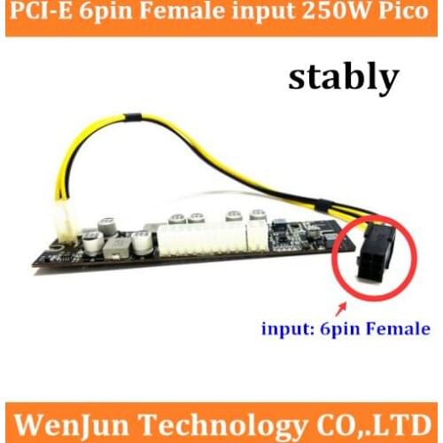 High Power DC 250W 12V PCI-E 6pin female input ATX PSU Pico Switch Mining PSU 24pin MINI ITX DC to Card ATX PC Power Supply