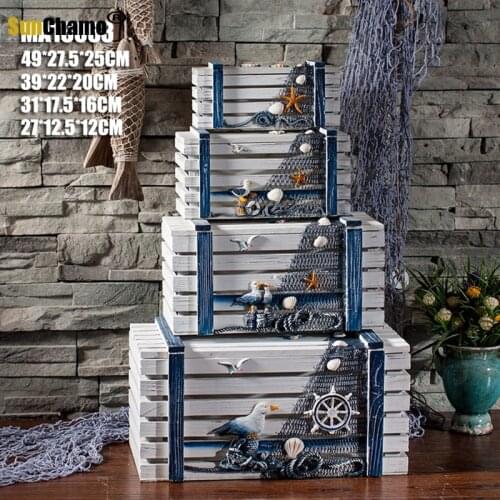 Storage Box Storage Box Wooden Set of Four Boxes Mediterranean Home Storage Shoe Organizer and Storage Jewelry Organizer