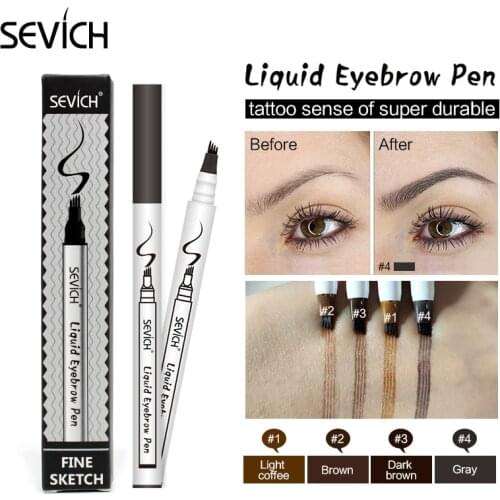 Sevich Liquid Eyebrow Pen Waterproof Tattoo Eyebrow Pencil Definer Long Lasting Dark Brown Eye Brow Makeup 4 Colors Beauty