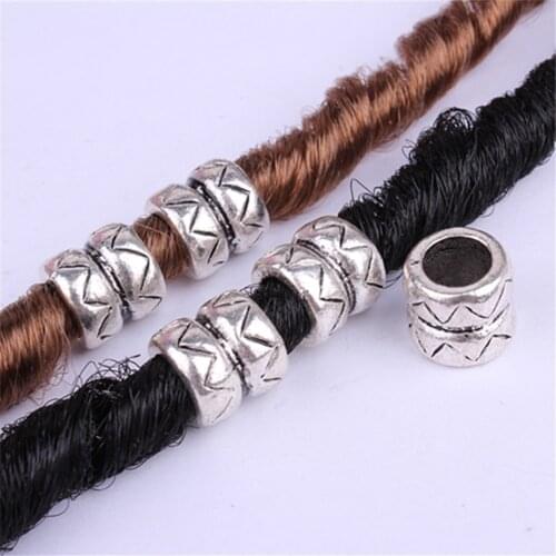 1/5/10/20PCS Metal African Hair Braid Beads Tube Clips Alloy Hollow Hair Ring Cuffs Dreadlock Beads Jewelry Hair Accessories