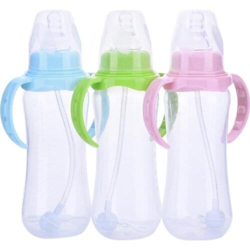 1Pcs Baby Bottle 240ml Standard Mouth Food Grade Plastic Baby Bottle Material Food Grade PP Feeder Bottle For Mummy Baby