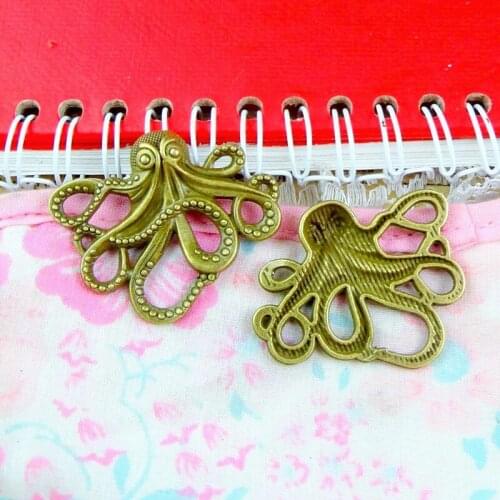 10pcs 35*43MM Pendant Octopus Octopus Charm Pendants For Jewelry Making Antique Bronze Color Octopus Pendants