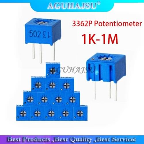 10pcs 3362P series resistance 101 201 501 102 202 502 103 Trimpo Trimmer Potentiometer 3362 500R 1K 2K 5K 10K 20K 50K 100K