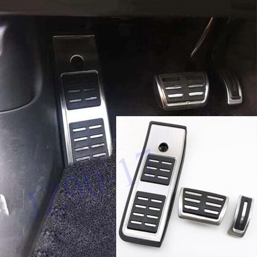 Stainless Steel Modify Accessories Footrest Pedal Pad For Audi New A4 B9 S4 RS4 2016 2017 2018 AT Pedal Cover Decorate Stickers