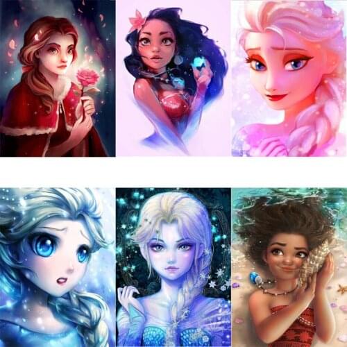 Disney Princess Character 5D Diamond Painting Home Decor Diamond Embroidery Diamond Mosaic Cross Stitch Kits