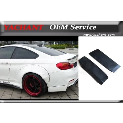 Car-Styling FRP Fiber Glass Rear Bumper Corner Spats Fit For 2014-2016 F80 M3 F82 F83 M4 LB LP LW Style Rear Bumper Caps