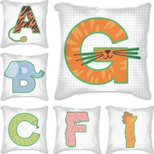 Letters Decorative Cushions Pillowcase Polyester Cushion Cover Throw Pillow 45cm*45cm funda cojin custom cushions for sofa
